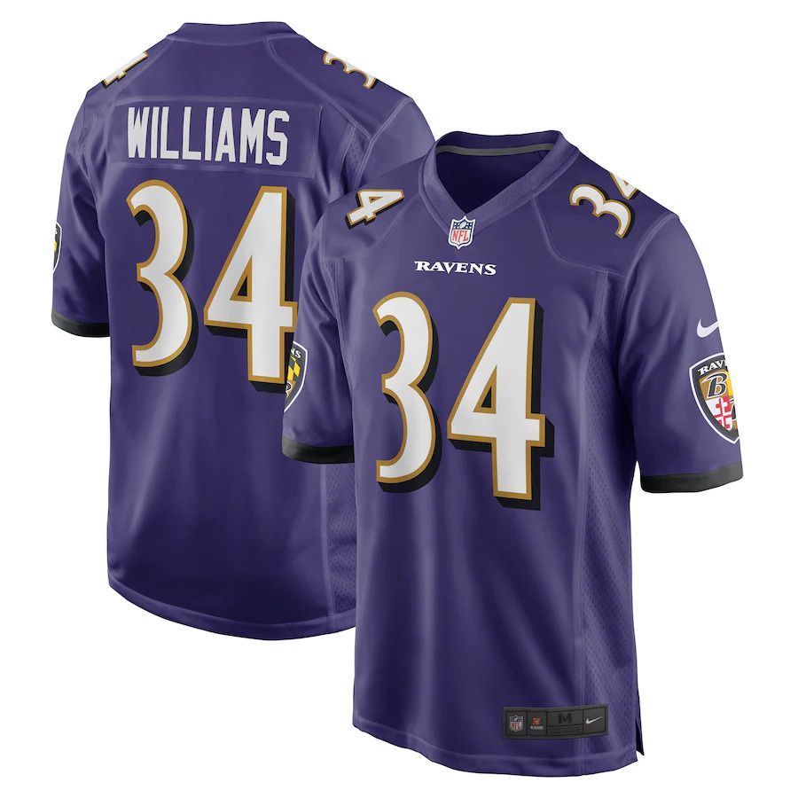 Men Baltimore Ravens 34 Ty Son Williams Nike Purple Game NFL Jersey